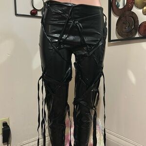 Black faux pants